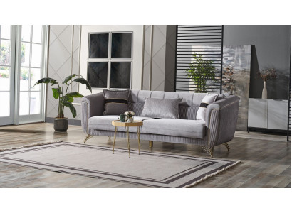 Bankstel 3 zits Textiel Hout Modern Bankstel Sofa's Ontwerp Luxe Grijs