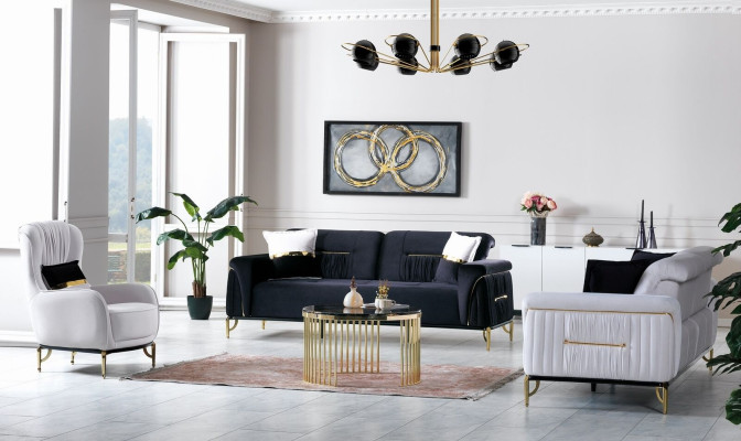 Ontwerp woonkamerset bankstel 3+3+1 woonkamer meubel sets fluweel