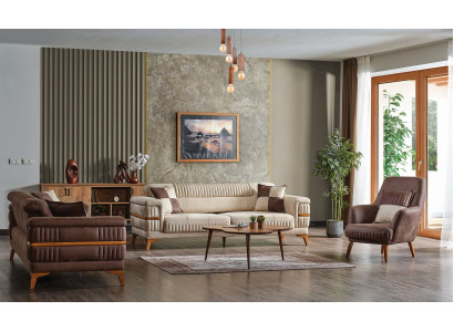 Ontwerper bankstel 3+3+1 zits bank gestoffeerde bankstel set luxe nieuw