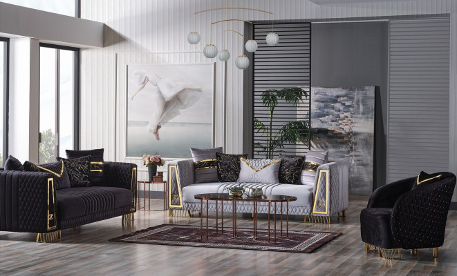 Bankstel 3+3+1 zits Chesterfield barokstijl loungeset set 3-delig. Bankstel Relax