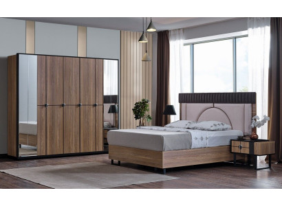 Luxe slaapkamer set 4 delig. Bed 2x nachtkastjes kledingkast kast hout