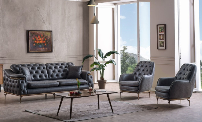 Stijlvol Chesterfield woonkamer set bankstel 3+1+1 zitsbank