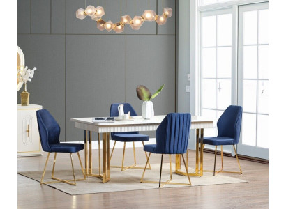 Eetkamerset Luxe 6x stoelen + eettafel eetkamerset met armstoelen Moderne