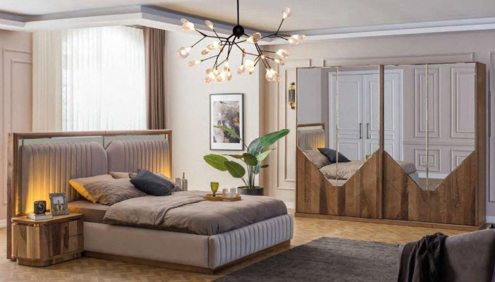 Luxe slaapkamerset bed + 2x nachtkastjes + kledingkast Modern Compleet