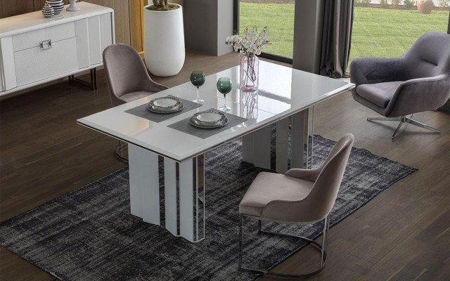 Eetkamer set Luxe 6x stoelen + eettafel eetgroep set fauteuils Nieuw Modern