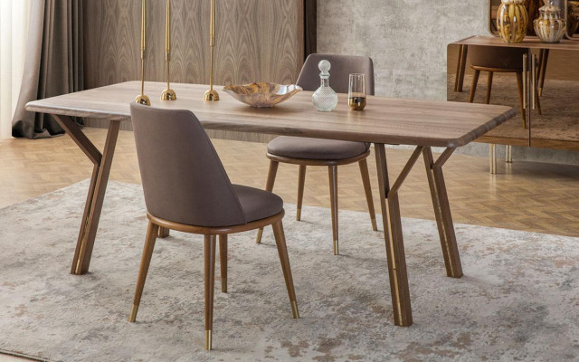 Garnituur Eetkamer Stoel Set 6x Stoelen + Eettafel Luxe Meubelgroep Eetkamerset