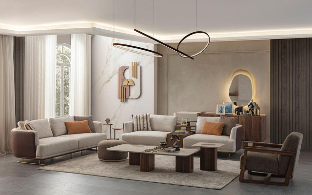 Sofaset 3+3+1 Zits Modern Relaxfauteuil Moderne Stijl Luxe Woonkamer 3-delig