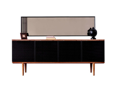 Luxe dressoir met spiegelontwerp Moderne dressoirs Houten inrichting