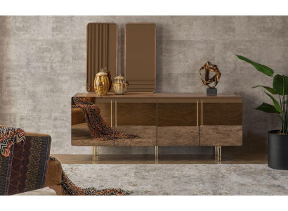 Dressoir met 2x spiegel, luxe set, houten dressoir, modern.