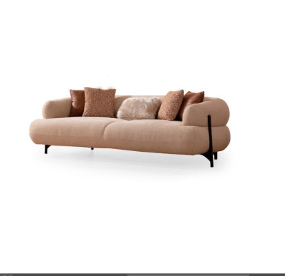 Sofaset 3+3+1 Zits Textiel Houtbank 3 Zitter Modern Fauteuil Nieuw Compleet Set