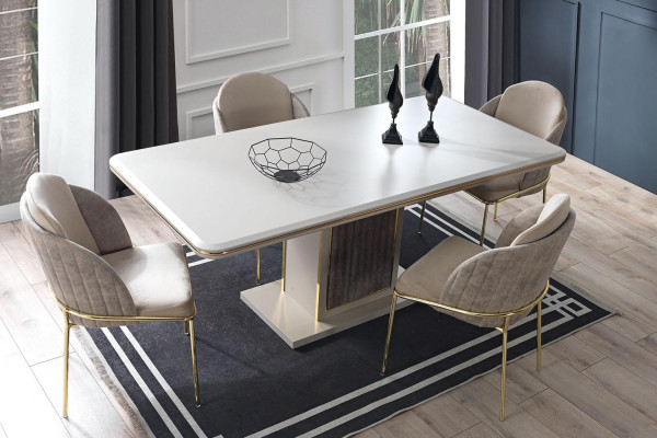 Luxe eetkamer set tafel 6x stoelen 7-delig Modern tafel eetgroep