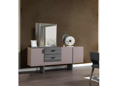 Dressoir met spiegel hout luxe stijl modern meubels eetkamer dressoir 2-delig.