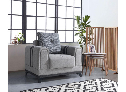 Ontwerp Zitplaats Luxe Stoel Relax Stof Grijs Stoel Lounge Club Moderne Luxe