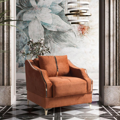 Ontwerpstoel Luxe Relaxfauteuil Stof met Roestvrijstalen Lounge Clubfauteuil