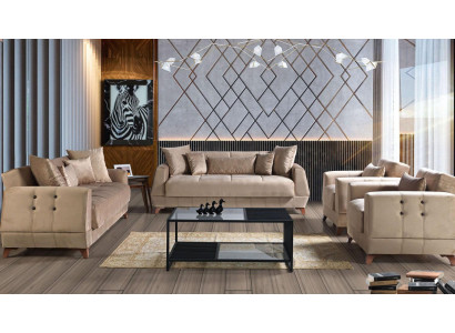 Sofaset 3+2+1+1 zitsbank Compleet set Relaxfauteuil 4-delig.