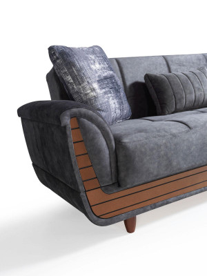 Bankstel 3+2+1+1 Hout Woonkamer Luxe Bank Modern Stof Compleet Modern