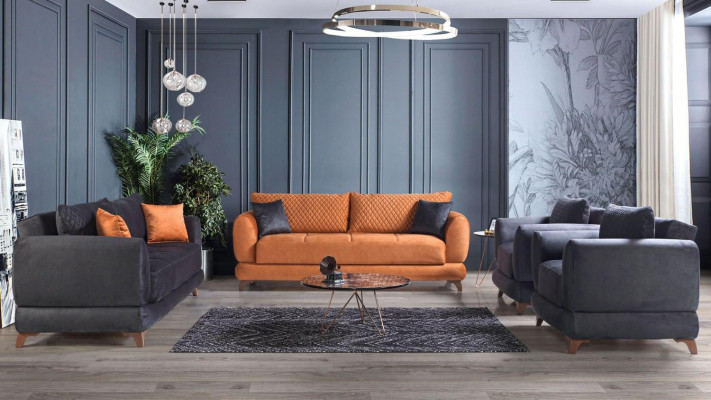 Sofaset 3+2+1+1 Hout woonkamer Luxe Bank Modern Stof Compleet