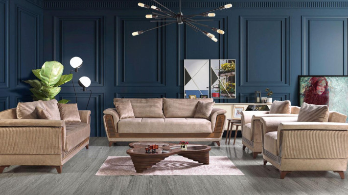 Sofa set 3+2+1+1 zits Textiel Modern Compleet Fauteuil Bank 3-zits Luxe Nieuw