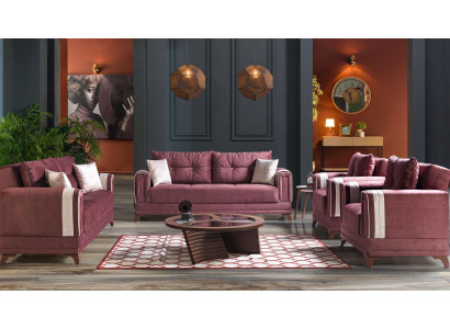 Ontwerper bankstel 3+2+1+1 zitsbank fauteuil set Roze Relax