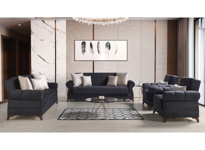 Bankstel 3+2+1+1 zits van textiel Modern Compleet 2x Fauteuil Bankstel 3-zits Luxe