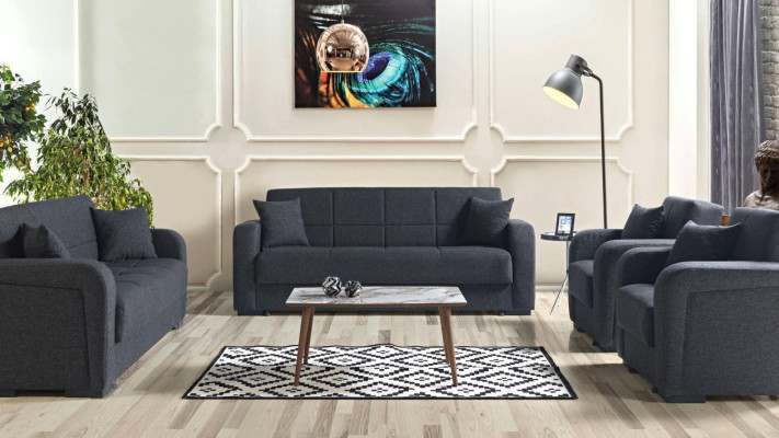Bankstel 3+2+1+1 zits Stof Modern Compleet 2x Fauteuil Bankstel 3-zits Luxe 1