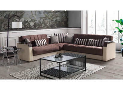 Hoekbank woonlandschap Beige L-vorm Bank Woonkamer Hoekbanken Luxe 315 x 245