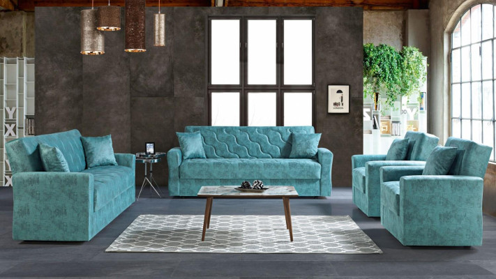 Bankstel 3+2+1+1 zits textiel hout Moderne bank 3 zits Nieuwe fauteuil Complete set