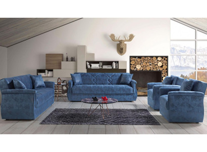 Bankstel 3+2+1+1 Hout Woonkamer Luxe Bank Modern Stof Compleet EU