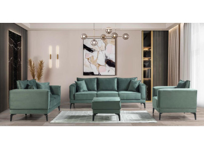 Luxe bankstel compleet bank bankstel woonkamer 3+2+1 voetenbankje