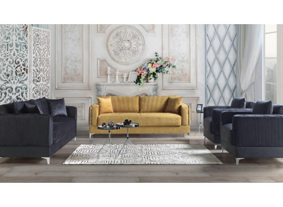 Bankstel 3+2+1+1 zits stoffen modern compleet fauteuil bankstel 3-zits luxe.