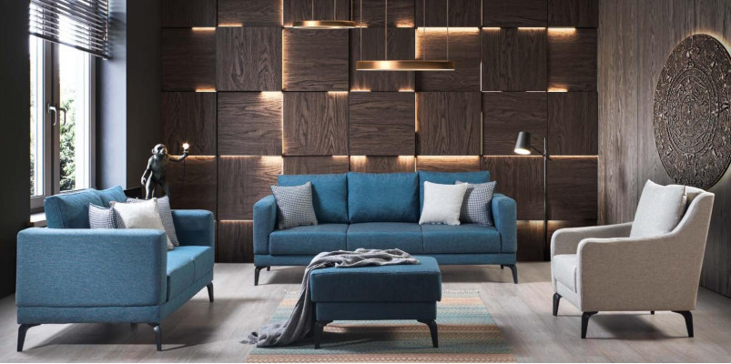 Bankstel 3+2+1 hocker zitter modern Ontspannen moderne Stijl 4-delige luxe woonkamer