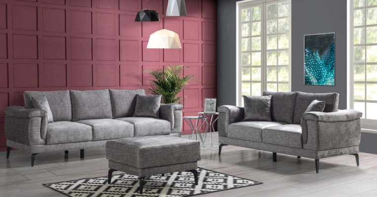 Bankstel 3+2 Voetenbank Zittexiel modern Compleet Fauteuil Bankstellen