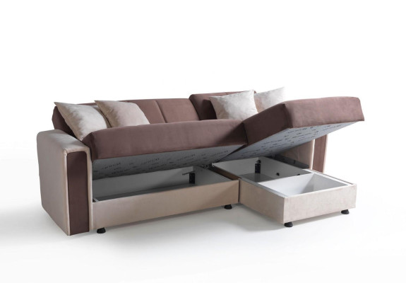 Hoekbank L-vorm Fauteuil Voetenbank Stof Volledig Gestoffeerde Premium Woonkamer Modern