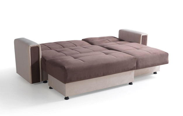 Hoekbank L-vorm Fauteuil Voetenbank Stof Volledig Gestoffeerde Premium Woonkamer Modern