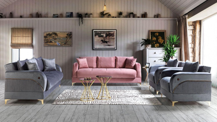 Sofaset 3+3+1+1 Zits Textiel Modern Compleet Fauteuil Bank 3-Zits Luxe