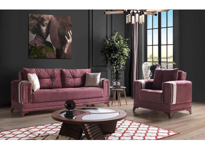 Bankstel 3+1 zits textiel hout bankstel 3 zits modern fauteuil compleet set EU
