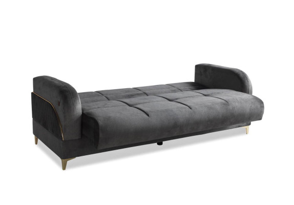 Grijze driepersoonsbank gestoffeerde meubels banken stoffen banken textiel met kussens