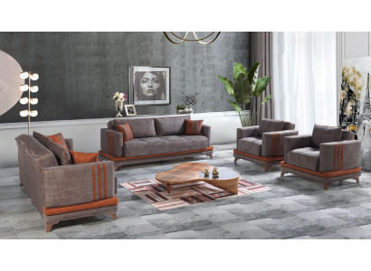 Ontwerp Moderne woonkamerset bankstel 3+2+1+1 Grijs Woonkamer meubelset