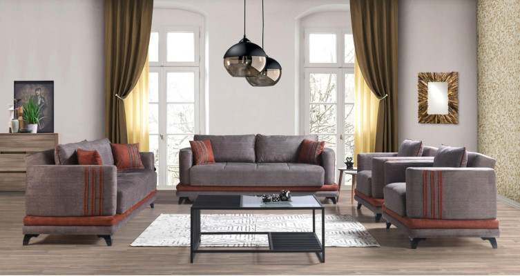 Ontwerp Moderne woonkamerset bankstel 3+2+1+1 Grijs Woonkamer meubelset