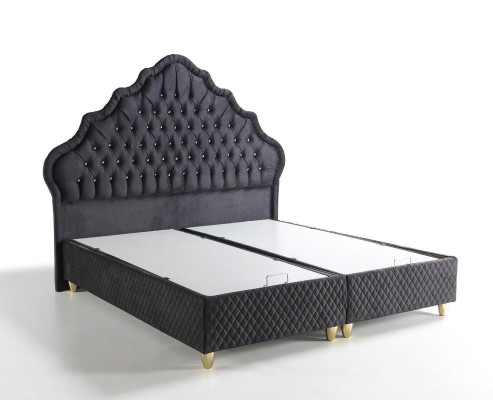 Bed design bedden luxe zwart gestoffeerd slaapkamer meubels Chesterfield