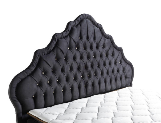 Bed design bedden luxe zwart gestoffeerd slaapkamer meubels Chesterfield
