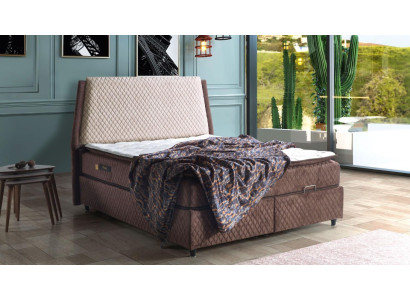 Bed ontwerp Bedden Luxe Bedden Bekleed Slaapkamermeubels Boxspring Bruin