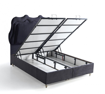Bed ontwerp Bedden Luxe Bedden Gestoffeerde Slaapkamer Meubels Modern Zwart