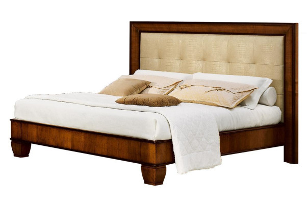 Bed Bruin Slaapkamer Houten meubels Textiel Design Klassieke Art Deco stijl Nieuw