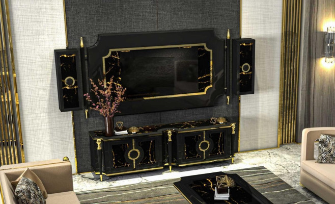 Klassieke wandkast in gotische stijl tv-paneel rtv dressoir