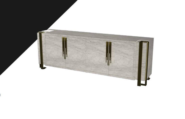 Luxe dressoir Modern design Woonkamer dressoir Beige 230cm Meubels