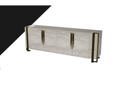 Luxe dressoir Modern design Woonkamer dressoir Beige 230cm Meubels