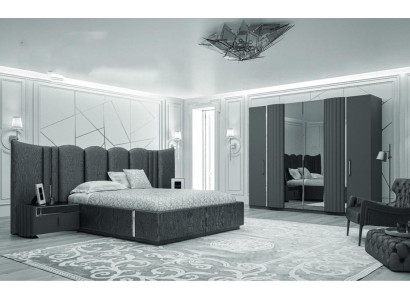 Bed 2x Nightstands Wardrobe 4-piece Bedroom Set Modern Luxury New