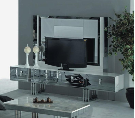 Luxe tv-standaard Stijlvol kastje Commode meubels Grijs tv-standaard
