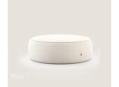 Witte luxe gestoffeerde kruk ronde kruk zitmeubel ontwerp stijlvol meubilair